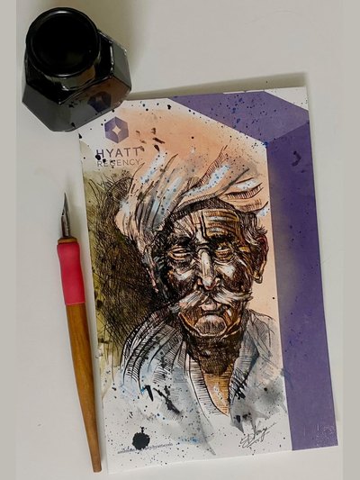 Pen, pencil and charcoal drawing 22 by Vinay Deshpande