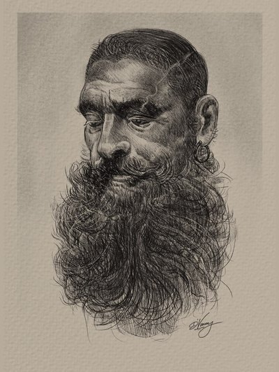 Pen, pencil and charcoal drawing 24 by Vinay Deshpande