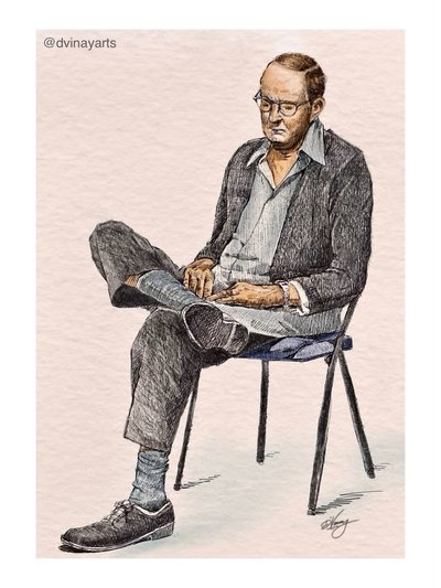 Pen, pencil and charcoal drawing 30 by Vinay Deshpande