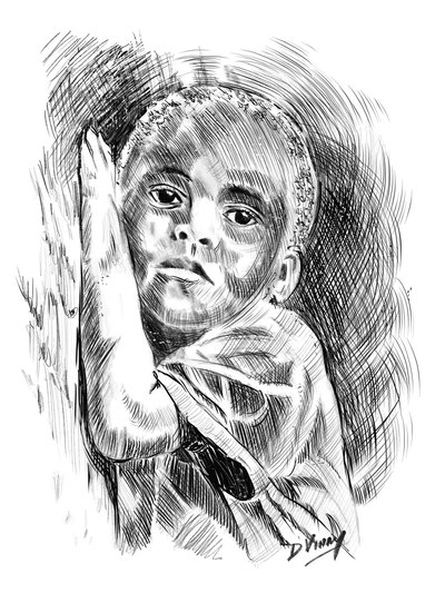 Pen, pencil and charcoal drawing 36 by Vinay Deshpande