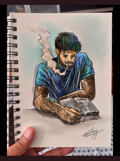 Pen, pencil and charcoal drawing 4 by Vinay Deshpande