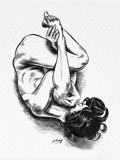 Pen, pencil and charcoal drawing 43 by Vinay Deshpande