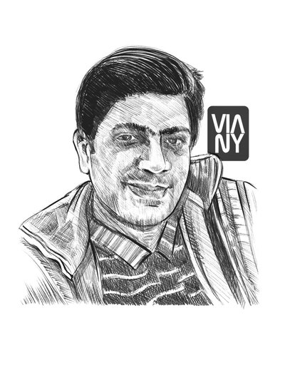 Pen, pencil and charcoal drawing 68 by Vinay Deshpande