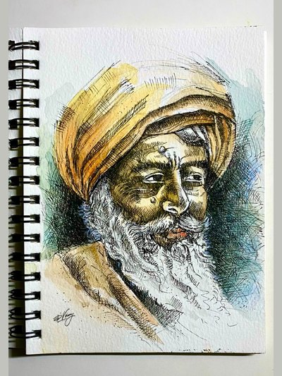 Pen, pencil and charcoal drawing 69 by Vinay Deshpande