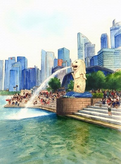 Watercolor, oil, acrylic and color pencil artwork 1 by Vinay Deshpande