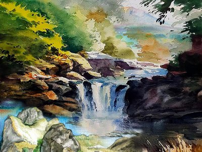 Watercolor, oil, acrylic and color pencil artwork 15 by Vinay Deshpande