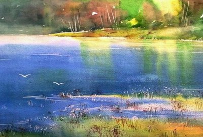 Watercolor, oil, acrylic and color pencil artwork 17 by Vinay Deshpande