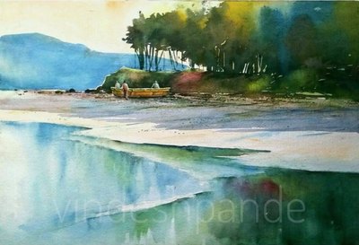 Watercolor, oil, acrylic and color pencil artwork 20 by Vinay Deshpande