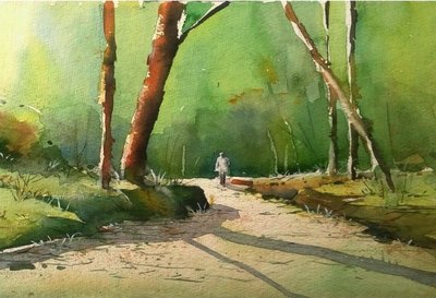 Watercolor, oil, acrylic and color pencil artwork 22 by Vinay Deshpande