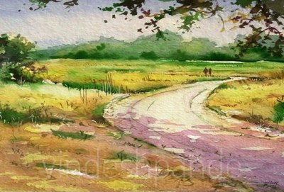 Watercolor, oil, acrylic and color pencil artwork 27 by Vinay Deshpande