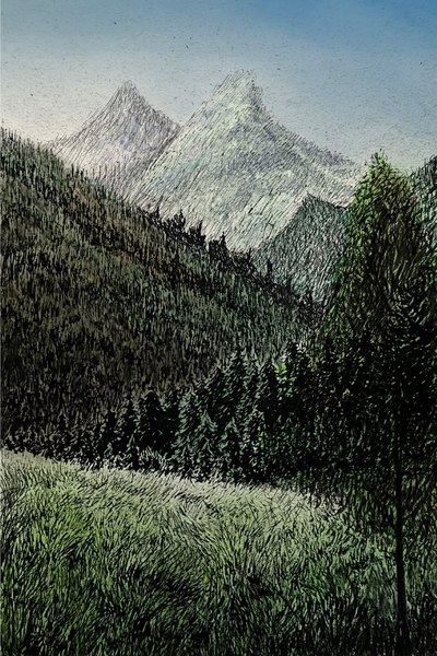 Watercolor, oil, acrylic and color pencil artwork 30 by Vinay Deshpande