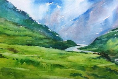Watercolor, oil, acrylic and color pencil artwork 32 by Vinay Deshpande